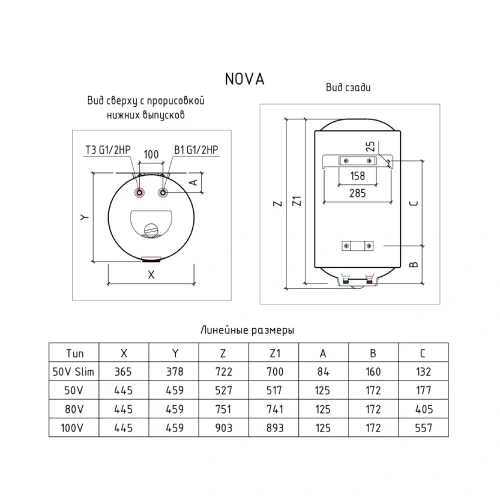 Водонагреватель накопительный THERMEX Nova 150 V, ЭдЭБ00265 фото 7